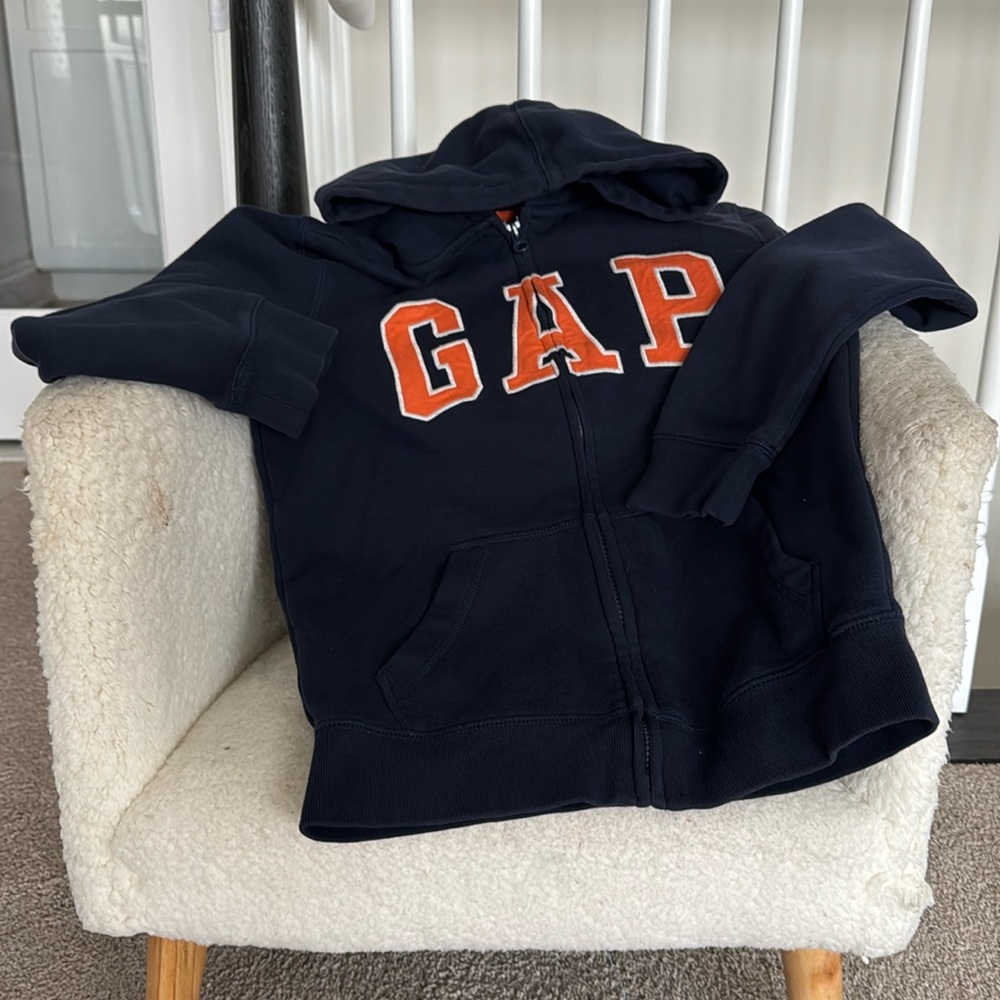 Boys GAP Navy blue with Orange letters size M